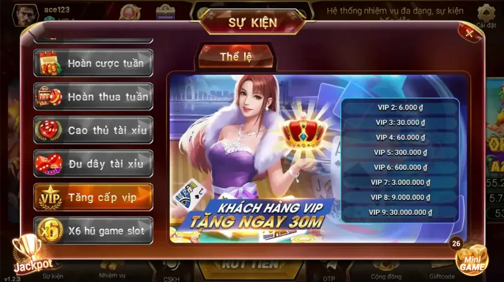 Sự kiện Tăng Cấp VIP LC79 – bảng mốc thưởng VIP 1–9, nhận Vin tự động khi đạt cấp mới tại cổng game LC79