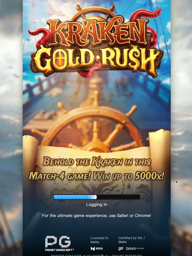 Màn hình đăng nhập slot Kraken Gold Rush của PG tại LC79