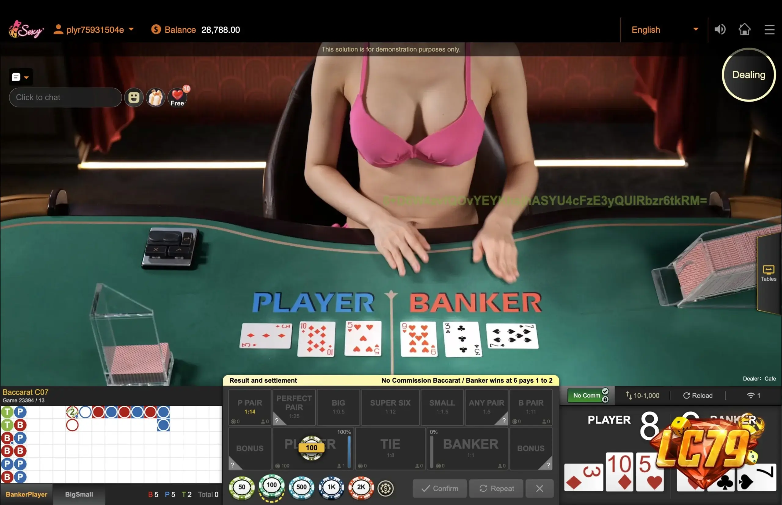Bảng đường cầu Baccarat trực tuyến tại LC79