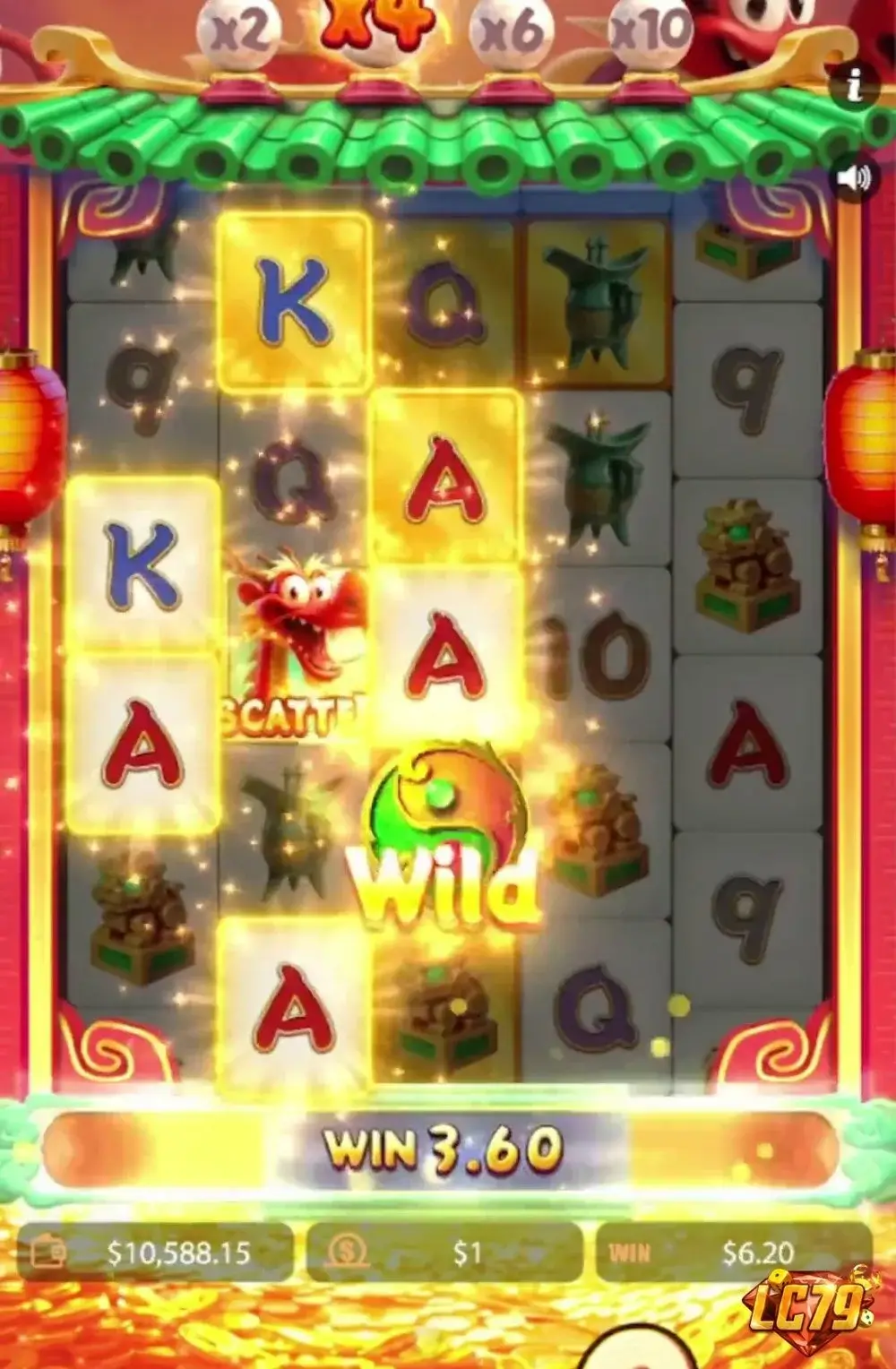 Ảnh màn hình gameplay game Dragon Fortune (Kingmidas #) (slot) chơi tại LC79