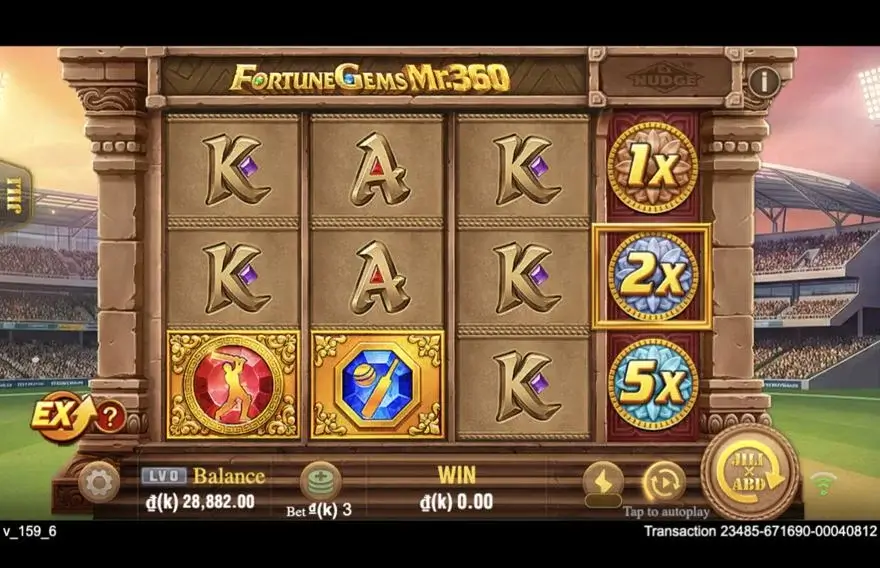 Ảnh màn hình gameplay game Fortune Gems Legend (slot JILI) chơi tại LC79