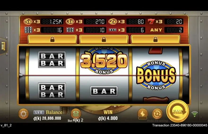 Ảnh bảng biểu tượng & tính năng game Golden Bank (slot JILI) chơi tại LC79
