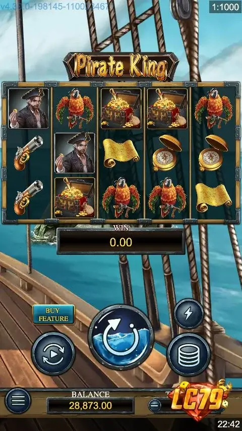 Ảnh giao diện chính game Pirate King (slot DRAGOONSOFT) chơi tại LC79