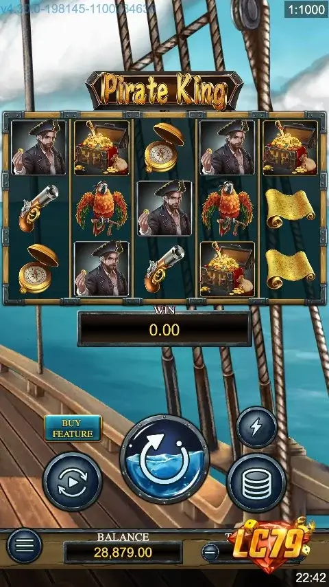 Ảnh màn hình gameplay game Pirate King (slot DRAGOONSOFT) chơi tại LC79