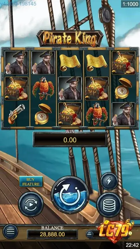 Ảnh bảng biểu tượng & tính năng game Pirate King (slot DRAGOONSOFT) chơi tại LC79