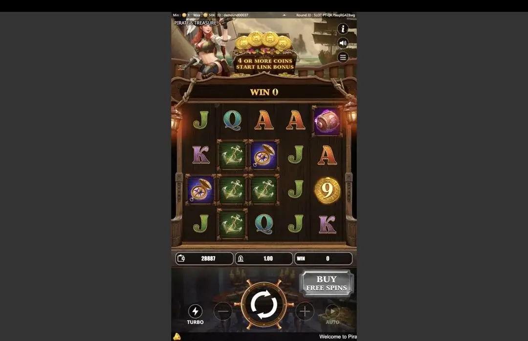 Ảnh giao diện chính game PIRATE'S TREASURE (Kingmidas #) (slot) chơi tại LC79