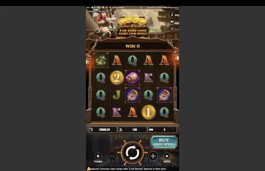 Ảnh bảng biểu tượng & tính năng game PIRATE'S TREASURE (Kingmidas #) (slot) chơi tại LC79