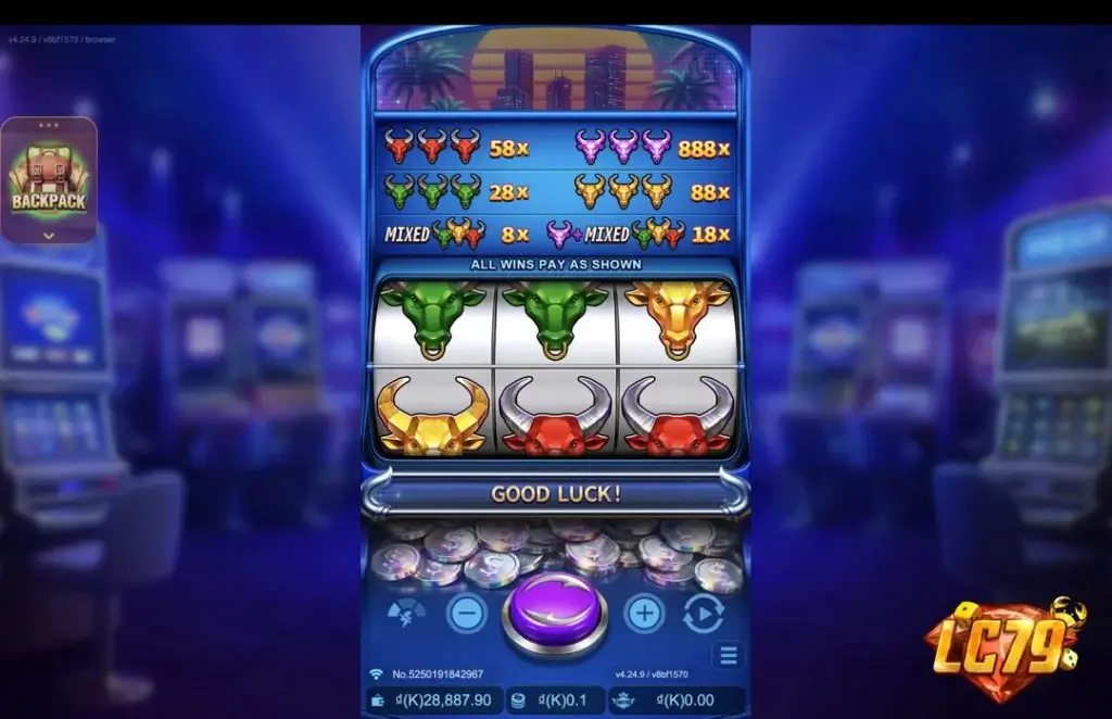 Ảnh giao diện chính game Super Niubi Deluxe (slot JDB) chơi tại LC79