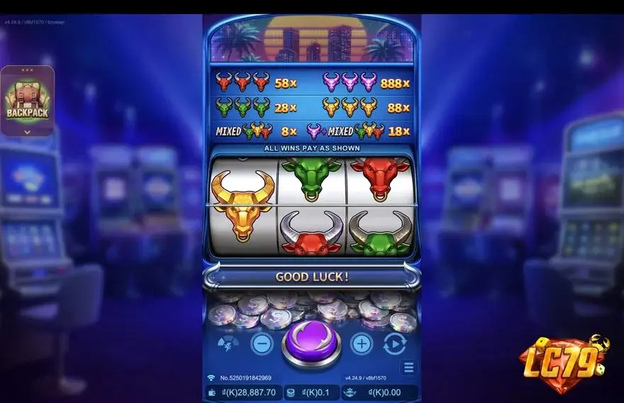 Ảnh bảng biểu tượng & tính năng game Super Niubi Deluxe (slot JDB) chơi tại LC79