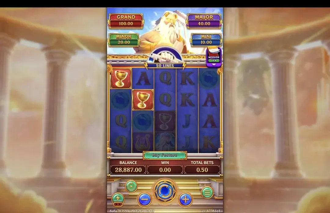 Ảnh giao diện chính game ZEUS (slot ACEWIN) chơi tại LC79