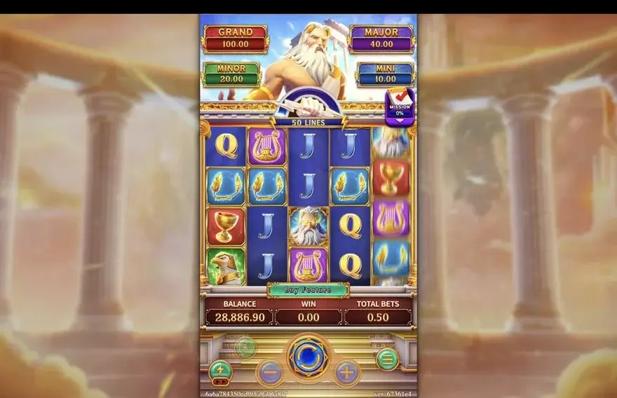 Ảnh màn hình gameplay game ZEUS (slot ACEWIN) chơi tại LC79