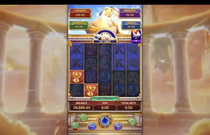 Ảnh bảng biểu tượng & tính năng game ZEUS (slot ACEWIN) chơi tại LC79