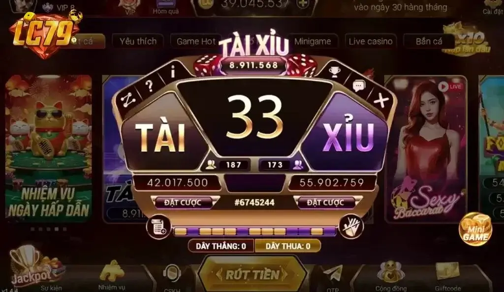 Ảnh giao diện chính game bí kíp chốt lời lc79 (slot) chơi tại LC79