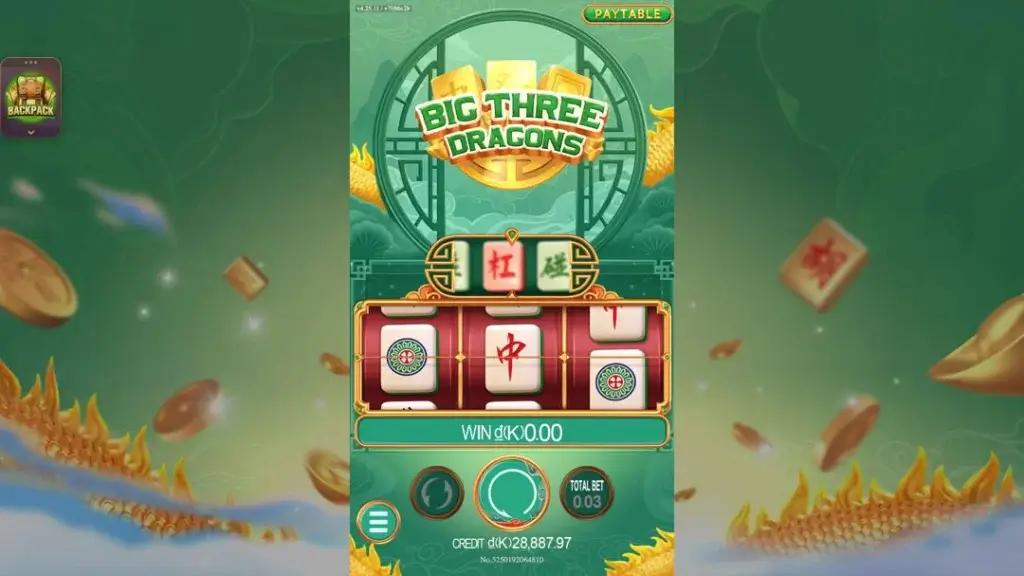 Ảnh giao diện chính game BigThreeDragons (slot JDB) chơi tại LC79