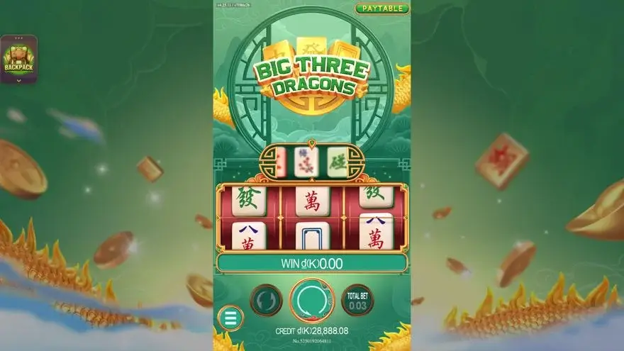 Ảnh màn hình gameplay game BigThreeDragons (slot JDB) chơi tại LC79