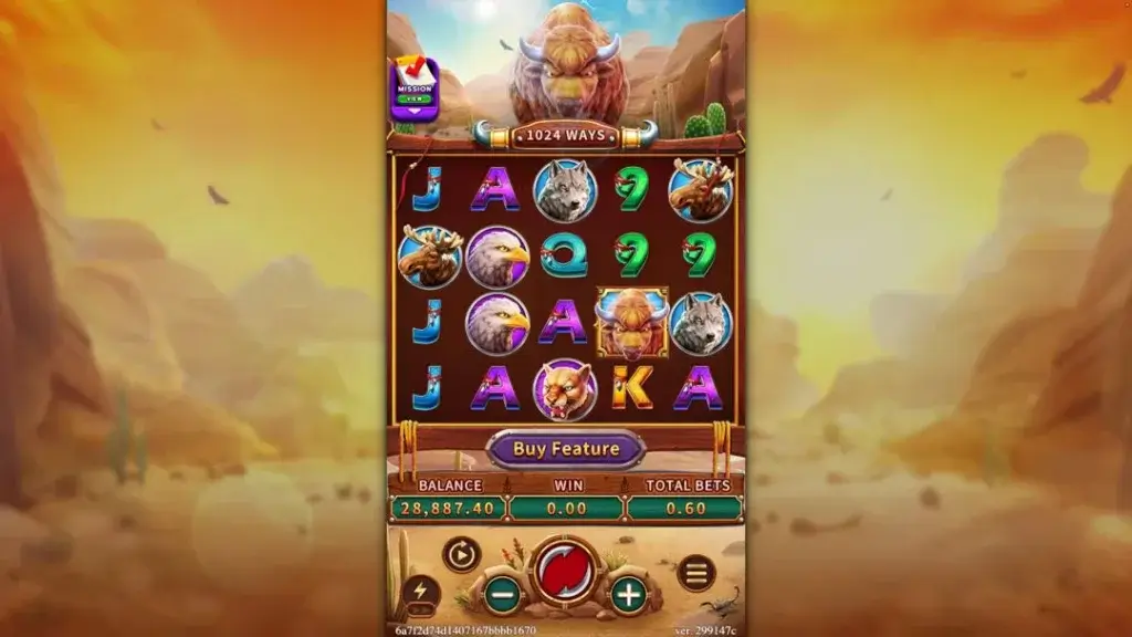 Ảnh giao diện chính game CRAZY BUFFALO (slot FC) chơi tại LC79