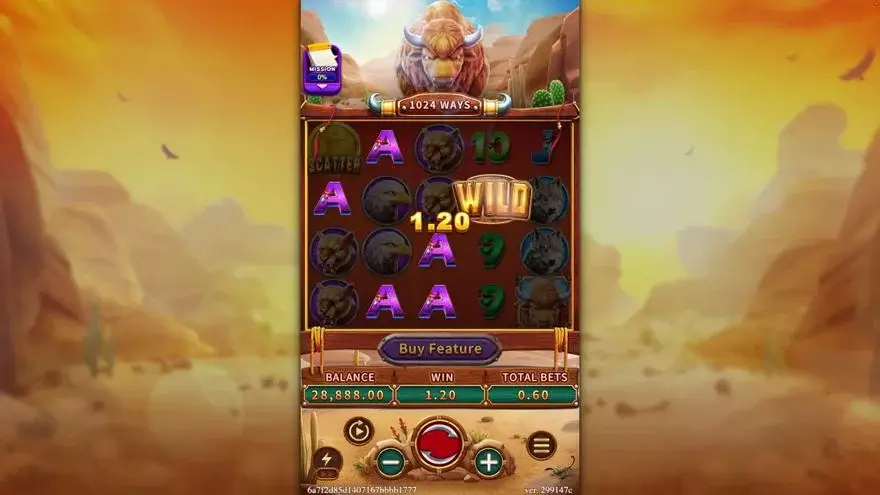 Ảnh màn hình gameplay game CRAZY BUFFALO (slot FC) chơi tại LC79
