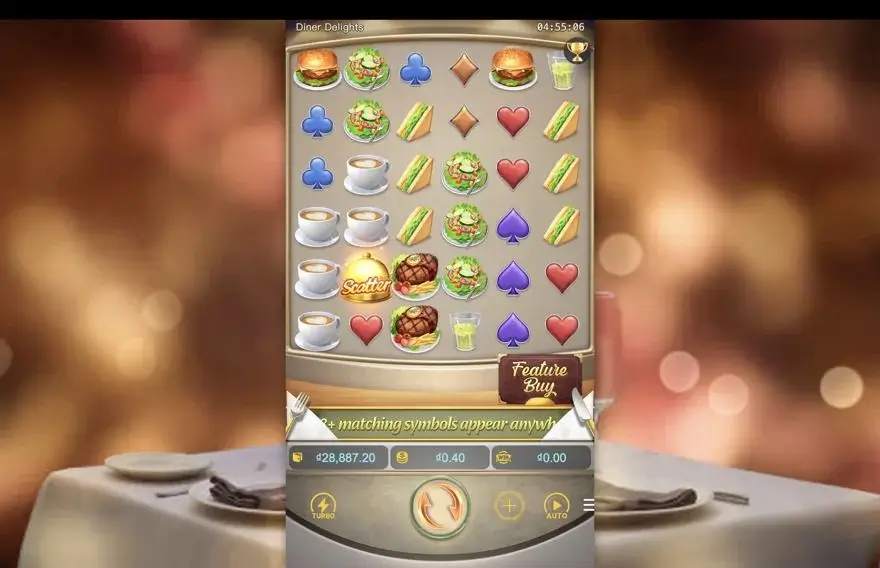 Ảnh màn hình gameplay game Diner Delights (slot PG) chơi tại LC79