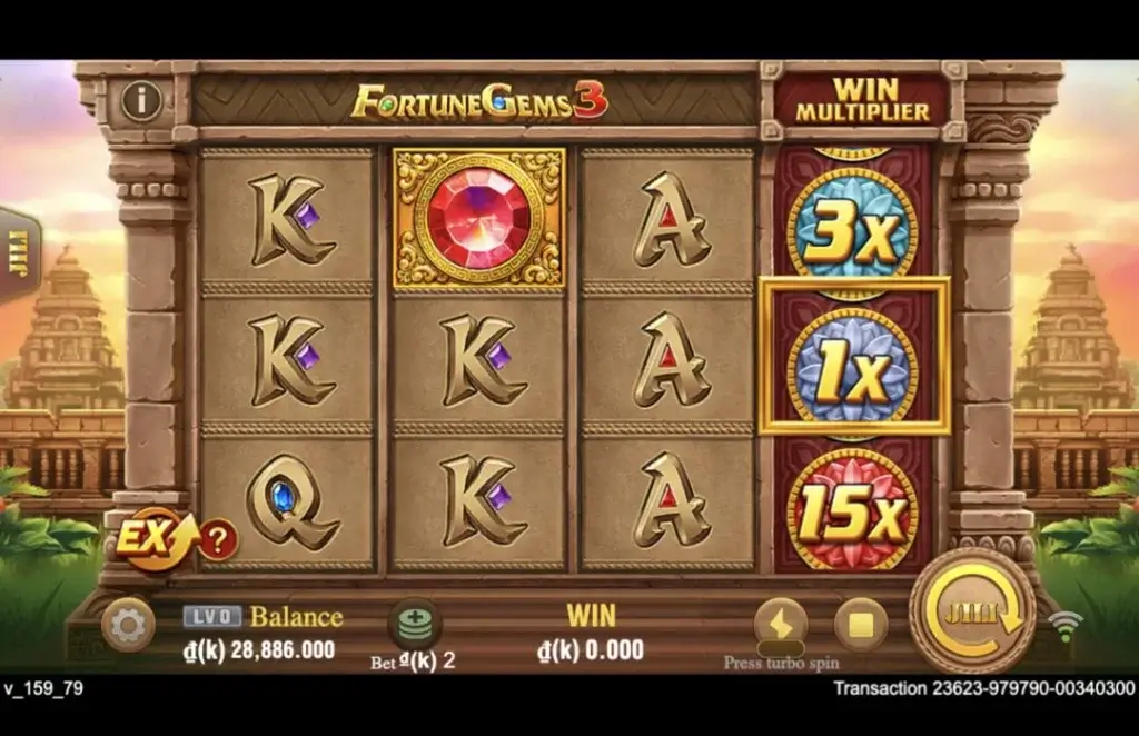 Ảnh giao diện chính game Fortune Gems 3 (slot JILI) chơi tại LC79