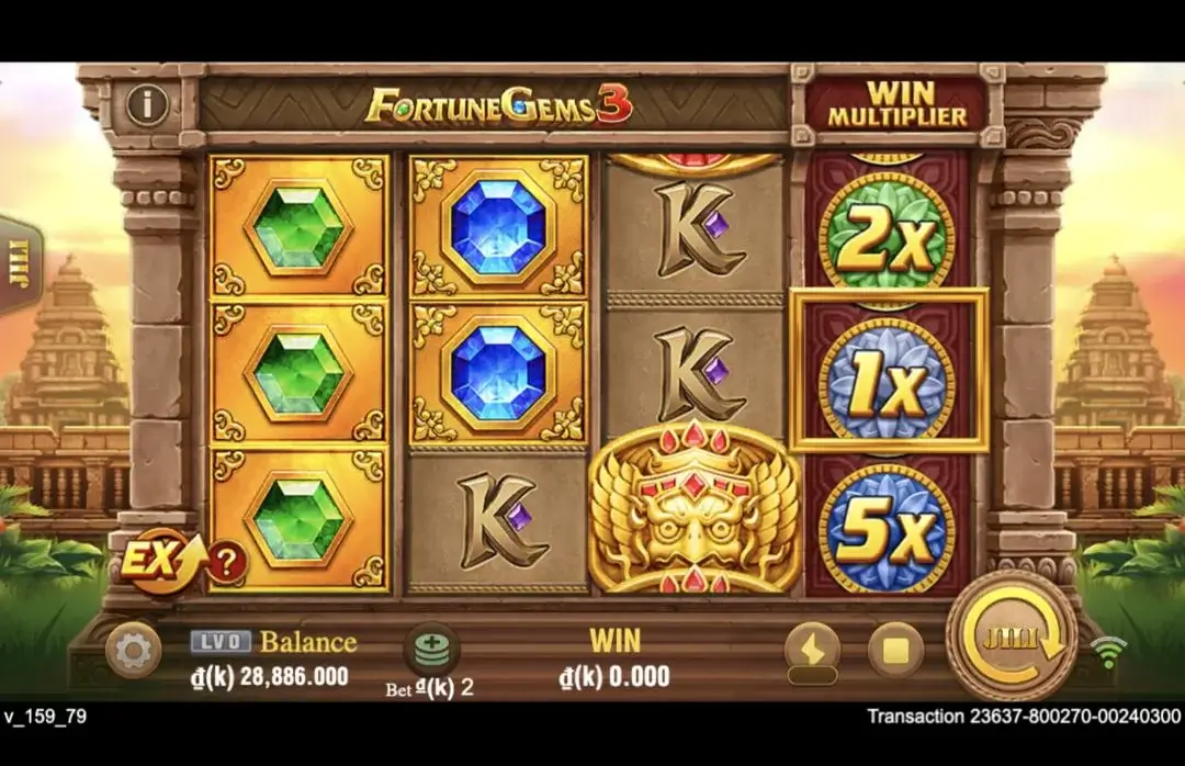 Ảnh giao diện chính game Fortune Gems (slot JILI) chơi tại LC79