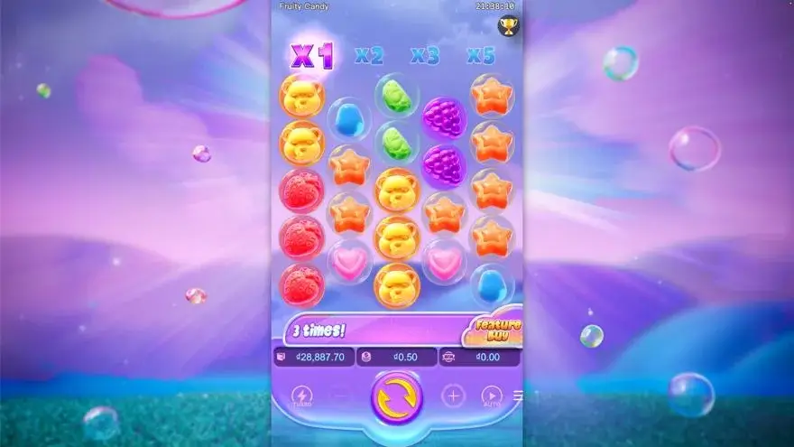 Ảnh bảng biểu tượng & tính năng game Fruity Candy (slot PG) chơi tại LC79