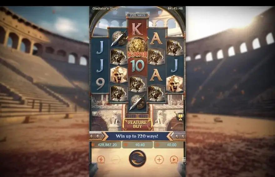 Ảnh màn hình gameplay game Gladiator's Glory (slot PG) chơi tại LC79