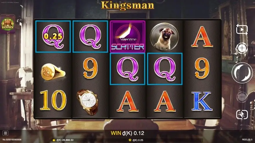 Ảnh bảng biểu tượng & tính năng game Kingsman (slot JDB) chơi tại LC79