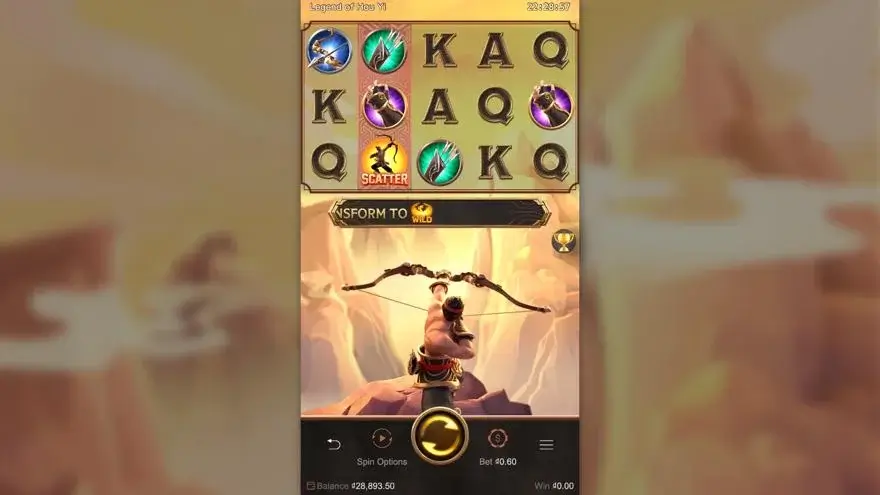 Ảnh bảng biểu tượng & tính năng game Legend of Hou Yi (slot PG) chơi tại LC79