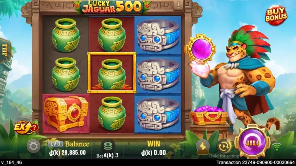 Ảnh giao diện chính game Lucky Jaguar 500 (slot JILI) chơi tại LC79