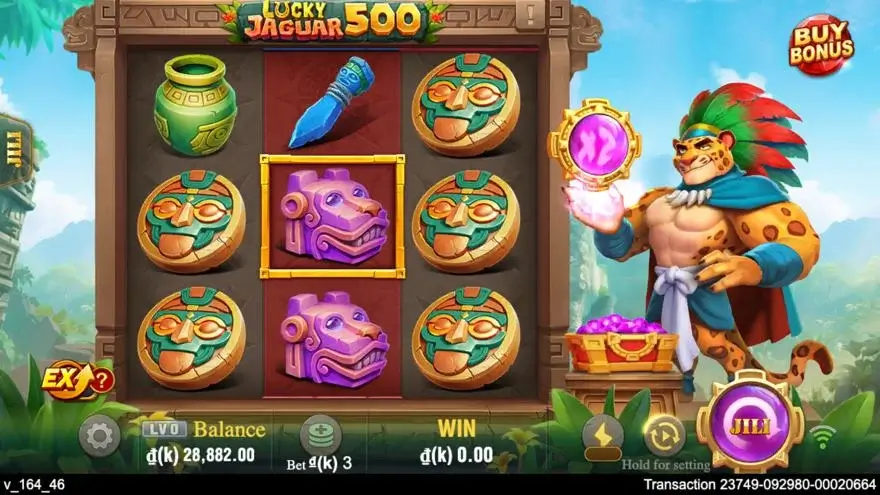 Ảnh màn hình gameplay game Lucky Jaguar 500 (slot JILI) chơi tại LC79