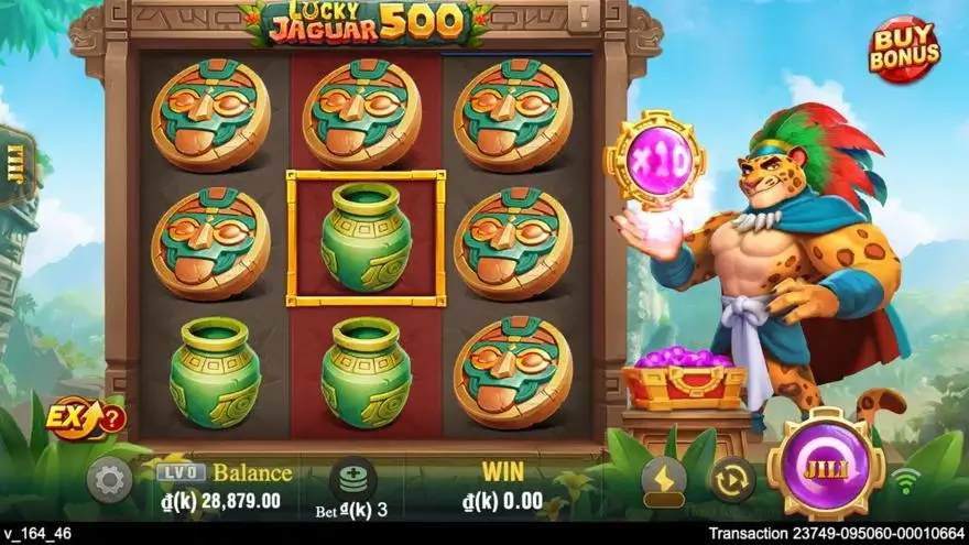 Ảnh bảng biểu tượng & tính năng game Lucky Jaguar 500 (slot JILI) chơi tại LC79