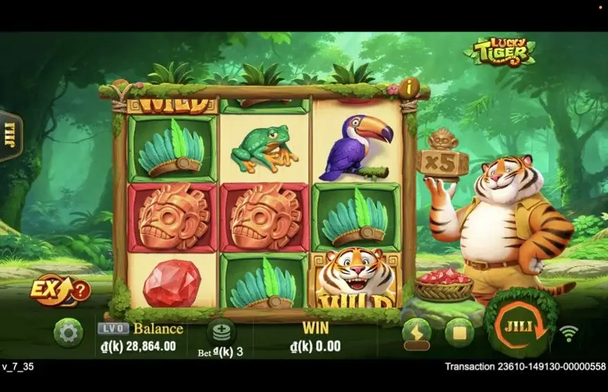 Ảnh bảng biểu tượng & tính năng game Lucky Tiger (slot PP) chơi tại LC79