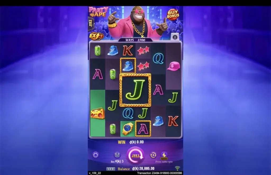 Ảnh giao diện chính game Party Ape (slot JILI) chơi tại LC79