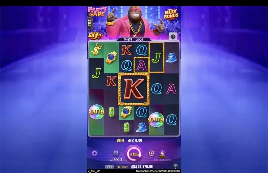 Ảnh bảng biểu tượng & tính năng game Party Ape (slot JILI) chơi tại LC79