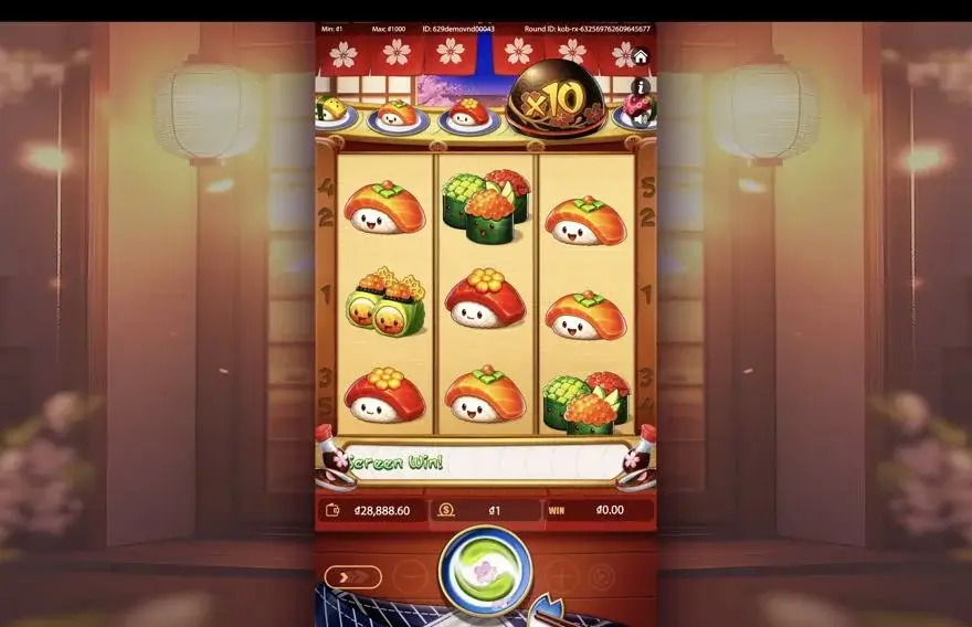 Ảnh màn hình gameplay game Sushi Rush (Kingmidas #) (slot) chơi tại LC79