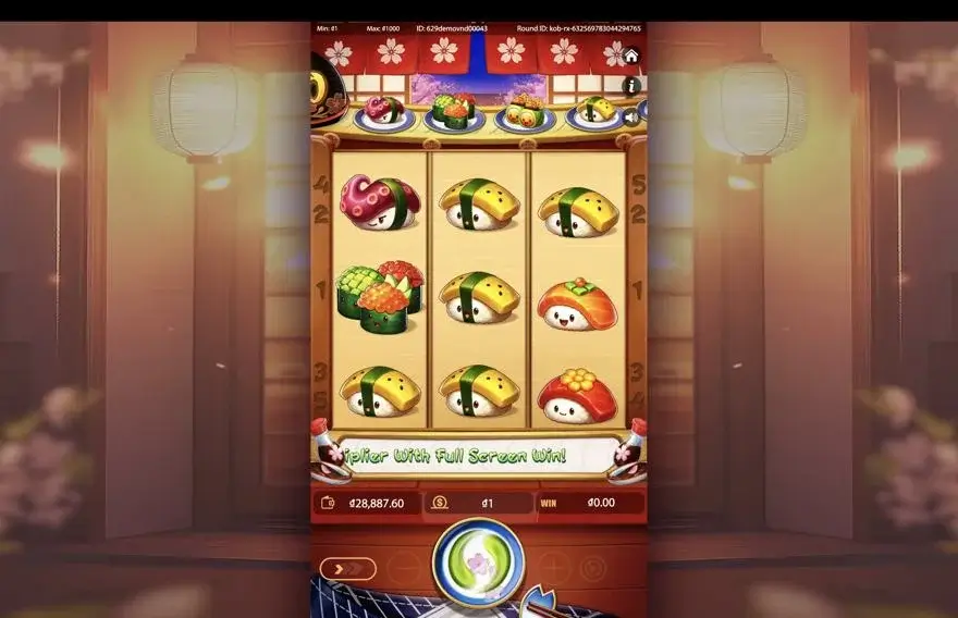 Ảnh bảng biểu tượng & tính năng game Sushi Rush (Kingmidas #) (slot) chơi tại LC79