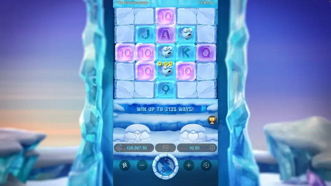 Ảnh giao diện chính game The Great Icescape (slot PG) chơi tại LC79