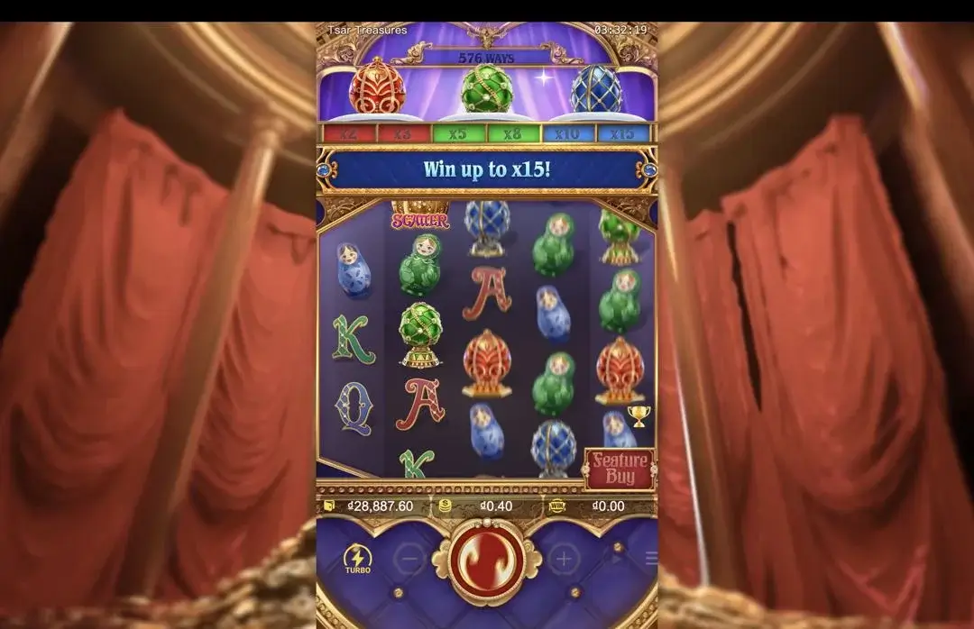 Ảnh giao diện chính game Tsar Treasures (slot PG) chơi tại LC79